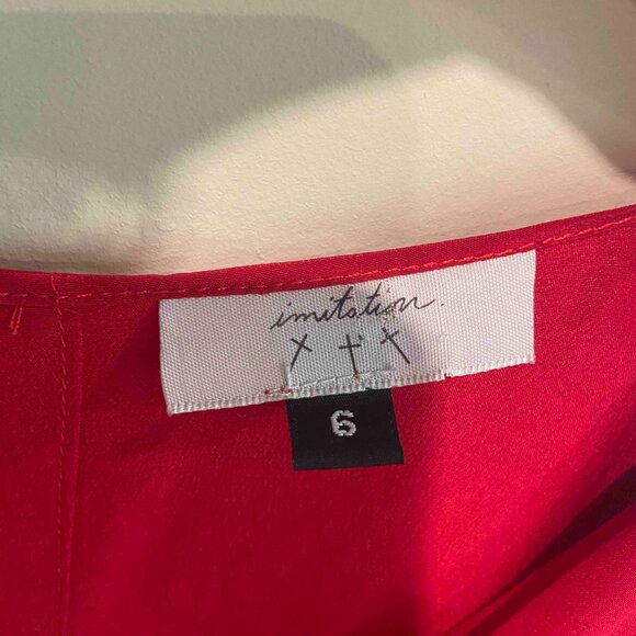 Imitation of Christ - 100% Silk Red dress - back sexy opening - size 6 - Picture 5 of 8